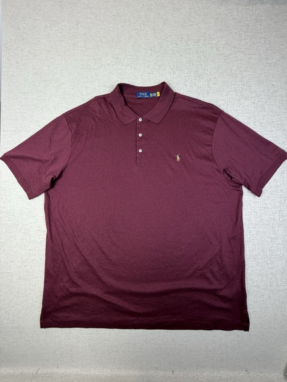 Polo Ralph Lauren Polo Shirt Men’s 3XLT Tall Burgundy Cotton Jersey Short Sleeve